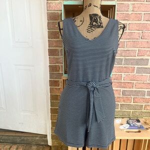 GAP Navy and White Striped Romper